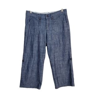 Lee Blue Chambray Denim Capri Pants Size 10